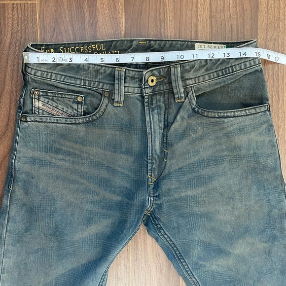 Diesel Men's Thavar Jeans Distressed greenish Wash Skinny SlimFit Vintage W29L32 - Picture 3 of 10